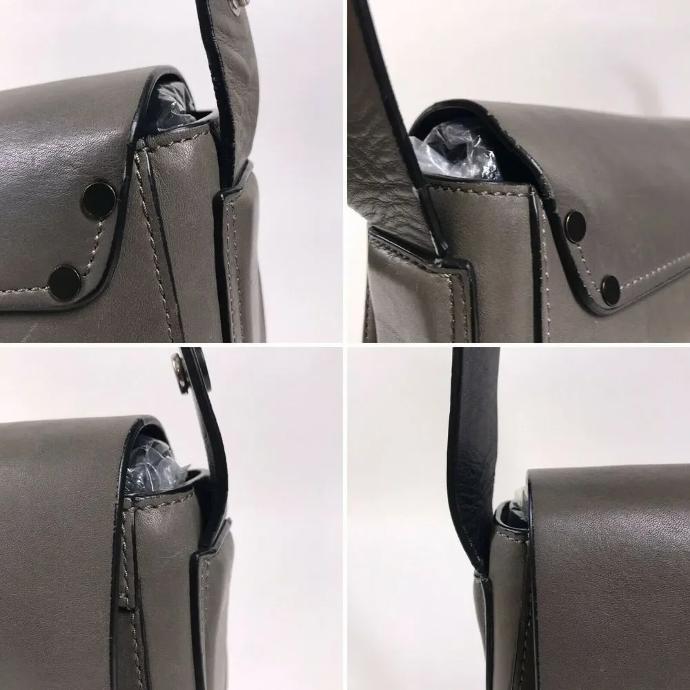 rag & bone Smoke Gray Leather Flap Saddle Bag 3-Way Strap Shoulder 9”H 11”W 2”D - Picture 11 of 15